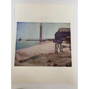 Georges Seurat, The Lighthouse At Honfleur, Print, Book Page, Painting M-03-01